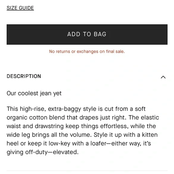 Everlane - Baggy Drawstring Jeans - Picture 4 of 9